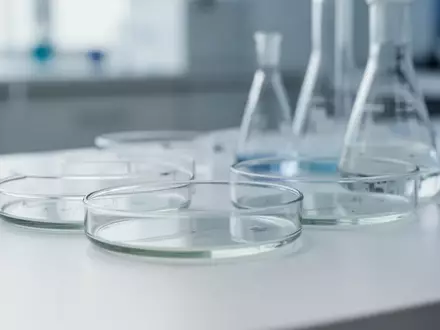 Laborumgebung mit Glasgefäßen und wissenschaftlicher Ausrüstung in einer sterilen, neutralen Umgebung. - Foto: über boerse-global.de