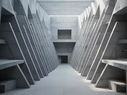 Eine weitläufige, minimalistische Architektur mit sich wiederholenden, strengen Linien und kühlem Tageslicht. - Foto: über boerse-global.de