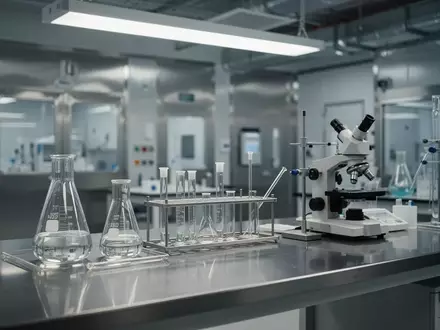 Ein steriles, hochmodernes Forschungslabor mit präzisen wissenschaftlichen Instrumenten auf einer Edelstahlarbeitsfläche. - Foto: über boerse-global.de