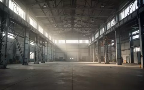 Leere Industriehalle mit hohen Decken und Betonboden in einer stillgelegten Produktionsstätte. - Foto: über boerse-global.de