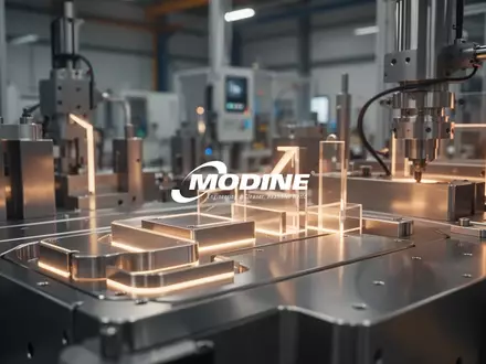 Abstrakte Darstellung einer modernen Industrieanlage mit Fokus auf Präzision und technologischem Fortschritt. - Foto: über boerse-global.de