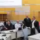 Die drei Angeklagten im Gerichtssaal. - Bild: ---/dpa