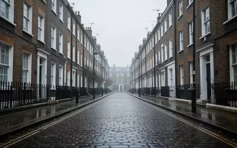 Eine ruhige, enge Wohnstraße in London mit historischer Backsteinarchitektur bei bewölktem Himmel. - Foto: über boerse-global.de