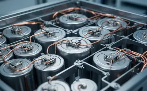 Nahaufnahme von industriellen Lithium-Ionen-Akkuzellen in einer Testumgebung, die den technischen Aufbau der Speicherkomponenten verdeutlicht. - Foto: über boerse-global.de