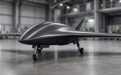 Ein unbemanntes Luftfahrzeug in einer modernen Luft- und Raumfahrthalle. - Foto: über boerse-global.de