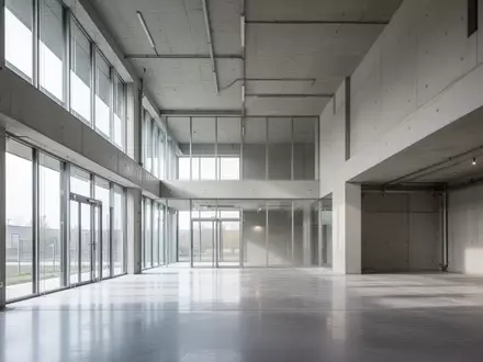 Ein minimalistisches, modernes Industriegebäude mit klaren Linien und natürlichem Licht, das Stabilität und Planung symbolisiert. - Foto: über boerse-global.de