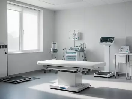 Ein heller, moderner medizinischer Untersuchungsraum mit professioneller Ausstattung und neutraler Ästhetik. - Foto: über boerse-global.de