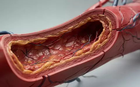Nahaufnahme einer Querschnittsdarstellung einer menschlichen Arterie mit biologischen Strukturen. - Foto: über boerse-global.de