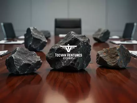 Abstrakte Darstellung von Mineralien auf einem Konferenztisch als Symbol für strategische Unternehmensplanung im Bergbau. - Foto: über boerse-global.de