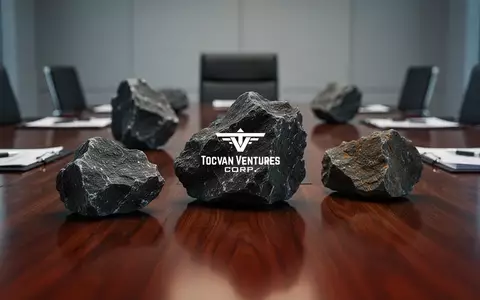 Abstrakte Darstellung von Mineralien auf einem Konferenztisch als Symbol für strategische Unternehmensplanung im Bergbau. - Foto: über boerse-global.de