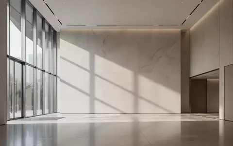 Ein minimalistisches, modernes Interieur eines Bankgebäudes mit polierten Steinböden und diffusem Tageslicht, ohne Menschen oder Geräte. - Foto: über boerse-global.de