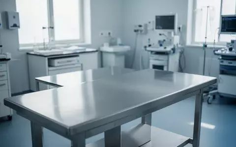 Ein leerer, steriler Untersuchungstisch in einem hellen, modernen medizinischen Laborraum. - Foto: über boerse-global.de