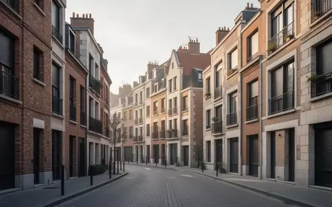 Dicht bebaute europäische Wohngegend mit traditionellen Gebäuden und geschlossenen Fensterläden in der Morgensonne. - Foto: über boerse-global.de