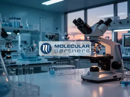 Abstrakte Darstellung moderner biotechnologischer Forschung in einem Labor mit atmosphärischer Beleuchtung. - Foto: über boerse-global.de