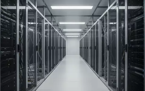 Ein minimalistischer, moderner Serverraum mit stählernen Strukturen und kühler Beleuchtung in einer Unternehmensumgebung. - Foto: über boerse-global.de