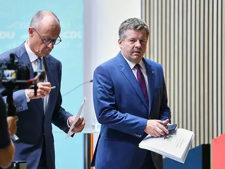 Friedrich Merz und Sven Schulze am 07.09.2026 - Foto: via dts Nachrichtenagentur