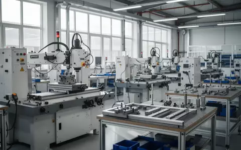 Eine modern ausgestattete, leere Lehrwerkstatt mit präzisen Maschinen und Werkbänken in einer Industriehalle. - Foto: über boerse-global.de
