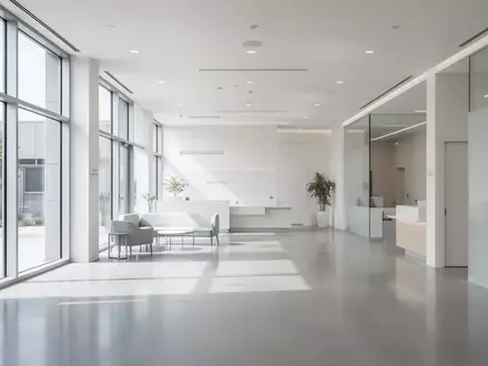 Ein heller, minimalistischer Innenraum eines modernen medizinischen Zentrums mit natürlichem Lichteinfall. - Foto: über boerse-global.de