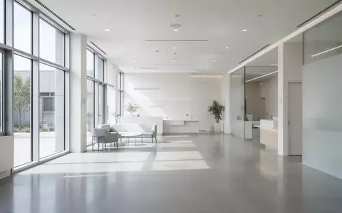 Ein heller, minimalistischer Innenraum eines modernen medizinischen Zentrums mit natürlichem Lichteinfall. - Foto: über boerse-global.de