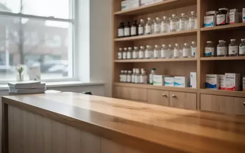 Innenansicht einer hellen, aufgeräumten Apotheke mit Fokus auf eine leere Theke in natürlichem Licht. - Foto: über boerse-global.de