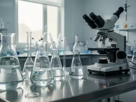 Ein modernes biomedizinisches Forschungslabor mit Laborgeräten und Mikroskopen in einer sterilen Umgebung. - Foto: über boerse-global.de