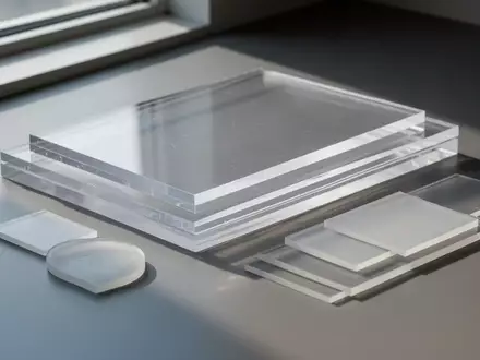 Nahaufnahme von industriellen Rohmaterialien wie Polycarbonat und TPU auf einer matten Arbeitsfläche in einem hellen Raum. - Foto: über boerse-global.de