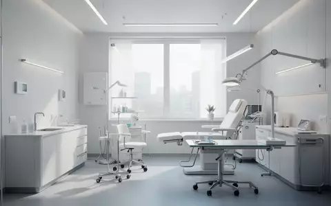 Ein minimalistisch gestalteter Behandlungsraum in einer modernen Zahnklinik mit hellem, natürlichem Tageslicht. - Foto: über boerse-global.de