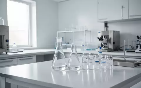 Ein minimalistisches, modernes klinisches Labor mit sterilen Arbeitsflächen und medizinischen Glasgefäßen. - Foto: über boerse-global.de