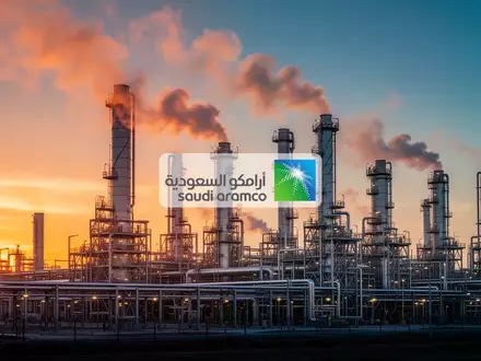 Moderne Industrie-Ölraffinerie bei Sonnenuntergang mit aufsteigendem Dampf und metallischer Struktur - Foto: über boerse-global.de
