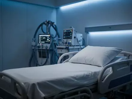 Modernes Schlaflabor mit einem leeren Krankenhausbett in einer ruhigen, klinischen Umgebung. - Foto: über boerse-global.de