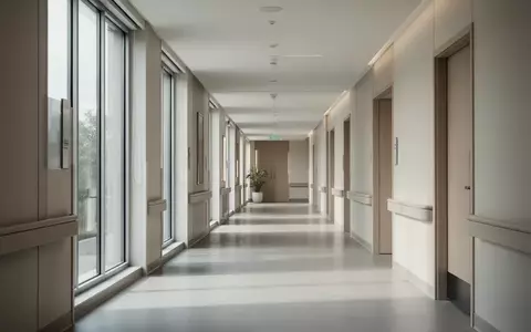 Ein heller, leerer Flur in einer modernen Pflegeeinrichtung mit klaren architektonischen Linien und natürlichem Licht. - Foto: über boerse-global.de