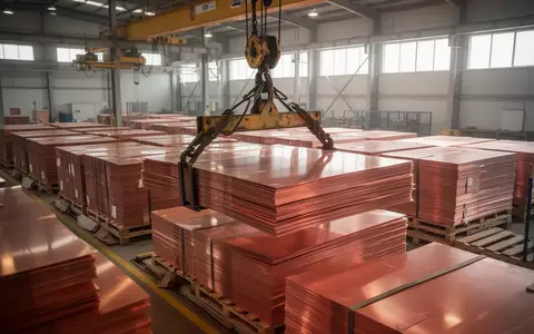 Stapel von hochreinen Kupferkathoden in einer modernen Industrieanlage. - Foto: über boerse-global.de