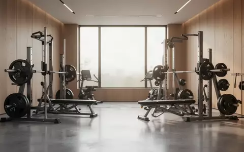 Ein minimalistischer Fitnessraum mit hochwertigen Trainingsgeräten in hellem, natürlichem Tageslicht. - Foto: über boerse-global.de