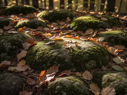 Ein von sanftem Sonnenlicht beleuchteter Waldboden mit Moos und Herbstlaub, der die natürliche Regenerationskraft symbolisiert. - Foto: über boerse-global.de