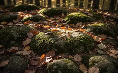 Ein von sanftem Sonnenlicht beleuchteter Waldboden mit Moos und Herbstlaub, der die natürliche Regenerationskraft symbolisiert. - Foto: über boerse-global.de