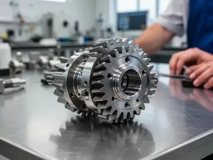 Präzisions-Getriebe für Robotik-Antriebsmodule auf einer Werkbank in einem Industrielabor. - Foto: über boerse-global.de