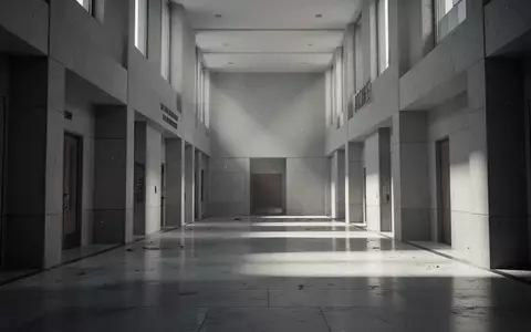 Ein leerer, modern gestalteter Flur in einem Gerichtsgebäude mit poliertem Steinboden und geometrischem Lichteinfall. - Foto: über boerse-global.de