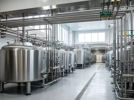 Edelstahltanks in einer sterilen Molkerei-Produktionsstätte. - Foto: über boerse-global.de