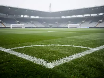 Ein gepflegter, leerer Fußballplatz mit weißen Markierungslinien bei Tageslicht. - Foto: über boerse-global.de