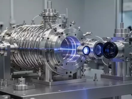 Ein physikalischer Versuchsaufbau in einem Labor mit optischen Linsen und magnetischen Spulen für Quantenexperimente. - Foto: über boerse-global.de