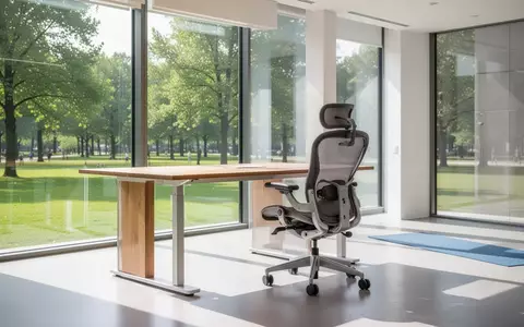 Ein helles, modernes Büro mit ergonomischen Möbeln und einer freien Fläche für Bewegung, die eine gesunde Arbeitsumgebung fördert. - Foto: über boerse-global.de