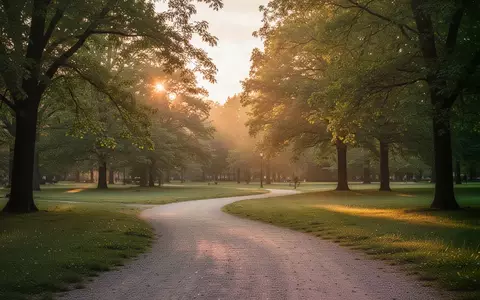 Ein friedlicher Parkweg im sanften Morgenlicht als Symbol für den Lebensweg und gesundes Älterwerden. - Foto: über boerse-global.de