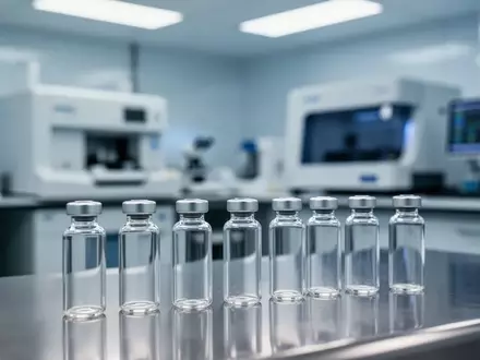 Moderne medizinische Laborausstattung mit leeren Glasphiolen in einem klinischen Umfeld. - Foto: über boerse-global.de