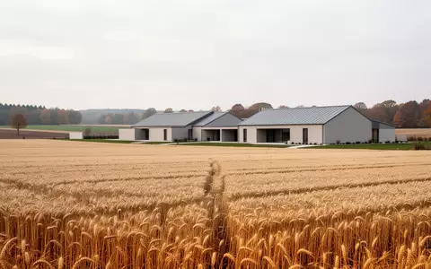 Weite, abgeerntete Felder in einer deutschen Agrarlandschaft mit minimalistischen landwirtschaftlichen Gebäuden im Hintergrund. - Foto: über boerse-global.de