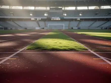 Leere Laufbahn eines Stadions bei Sonnenlicht - Foto: über boerse-global.de