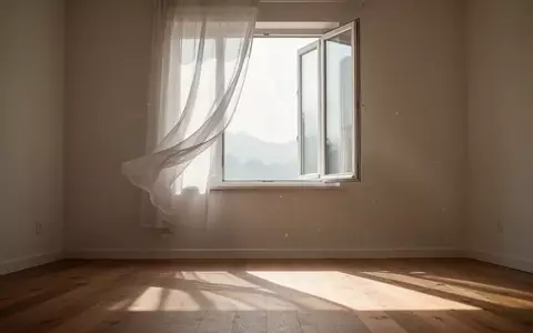 Ein ruhiger, sonnendurchfluteter Raum mit sanften Schatten auf einem Holzboden und einem geöffneten Fenster mit wehenden Vorhängen. - Foto: über boerse-global.de