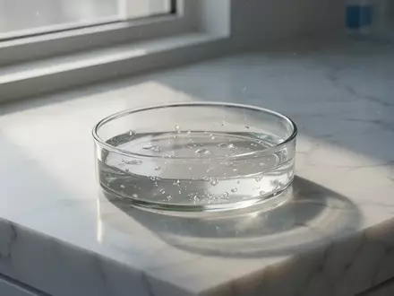 Eine gläserne Petrischale mit Nährgel auf einem weißen Steintisch bei natürlichem Licht, symbolisch für biologische Prozesse. - Foto: über boerse-global.de