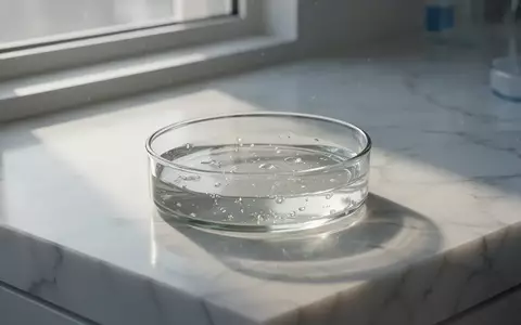 Eine gläserne Petrischale mit Nährgel auf einem weißen Steintisch bei natürlichem Licht, symbolisch für biologische Prozesse. - Foto: über boerse-global.de