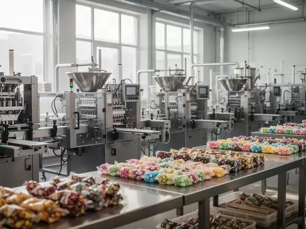 Moderne Produktionsanlage für Süßwaren mit hochwertigen Verpackungsmaschinen und ordentlich angeordneten Produkten. - Foto: über boerse-global.de