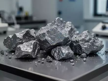 Nahaufnahme von rohen Wolfram-Erzstücken auf einem Labortisch. - Foto: über boerse-global.de